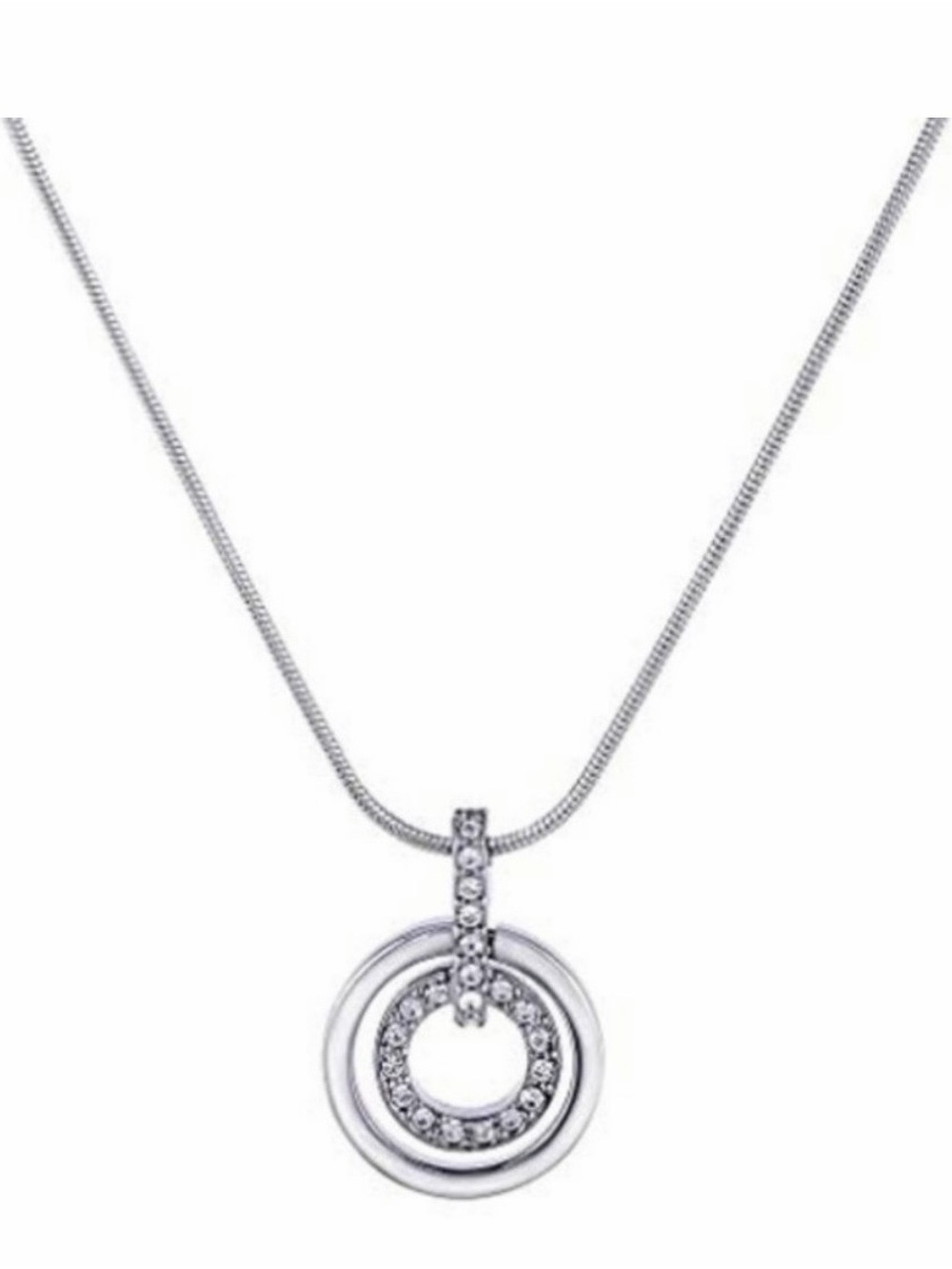 Swarovski Crystal Circle Pendant Necklace